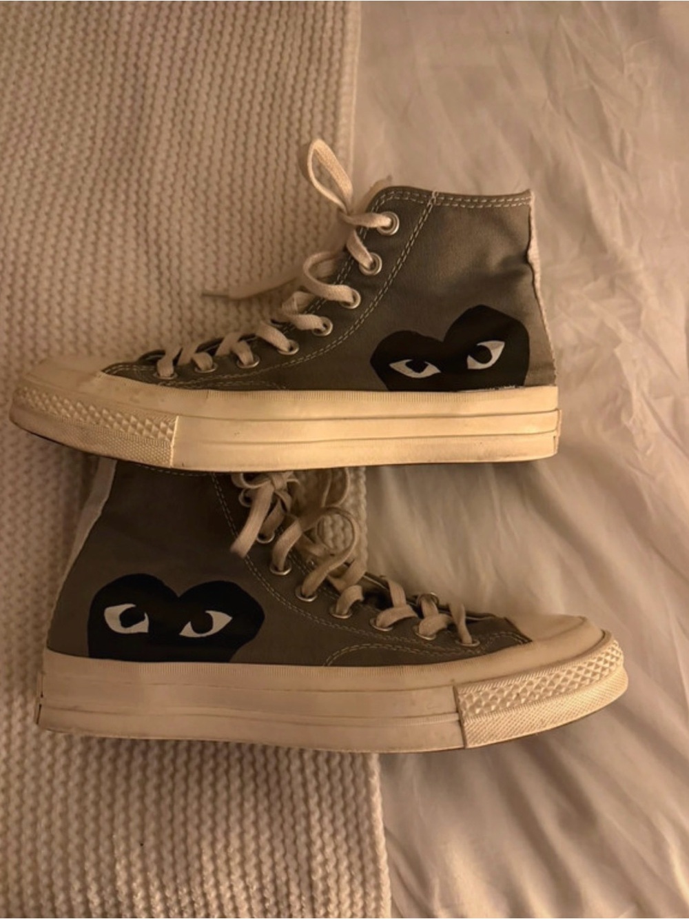 gray Converse x Comme des Garçons PLAY Chuck 70 High sneakers